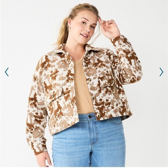 new crop camo cow shacket western wool ranch cowgirl country 3X yellowstone - Picture 1 of 13